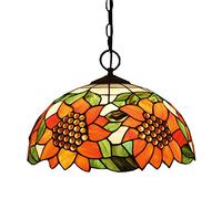 LXYST Primpon Pouces Vintage Verre Pastorale Talage de Tournesol Shade 3 Lumières Style Plafond Lautres pour Le Salon d'allée, B