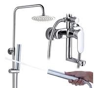LXYST Rainfall Chrome System, Hand Held Adjustable with Overhead Head Tap, Wall Mounted Shower Mixer Set Brass for Bathroom Hotel