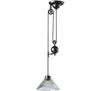 LXYST Réflexion Pendentif Chute réglables Éclairage Plafond Rustique Industriel Chandelier poulie Vintage avec dôme Verre Transparent - Farm-Plafond de Ferme en Suspension