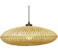 LXYST Rural Beige Hand Woven Basket Kitchen Island Light Farmhouse Coast Natural Rattan Dining Table Hanging Lamp Japanese Retro Style Living Room Chandelier for Study