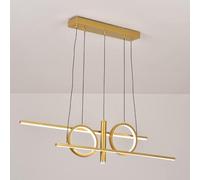 LXYST - Salle à Manger en métal Bague légère dimmable Longue Combinaison Suspendue Light Indoor Home Decor Plafond Plafing Lamping, S, Gold-120cm