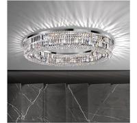 LXYST Salon Moderne Chandeliers Round carré/Rectangle Chrome Suspendu luminaires Plafond en Cristal pour la Lampe décoration intérieure LED de Chambre à Coucher, coollight dia100cm