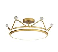 LXYST Semi-Recessed Round Creative Crown Modeling Lamp LED Dimmable Lighting for Bedroom Hallway Entryway Kitchen Ceiling Lamps/D/19.7In(Tricolor Light)