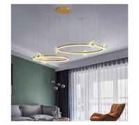 LXYST Suspension Compatible avec Le Salon Chambre Salle à Manger Cuisine Rond Anneau de Style Papillon Or, s, fleurs-60x80cm