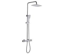 LXYST System Set,Wall Mount Set Arm Diverter Mixer Handheld Bathroom Shower Fuacet Water Tap Mixer,Chrome,Chrome
