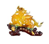 LXYST Table Statue Creative Resin Crafts Wealth Ornements décoratifs Opening Houseming Gift pour améliorer la décoration Feng Shui Bouddha (Couleur: Droite, Taille: L)