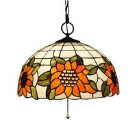 LXYST Témous Pouces Pendentif Vintage Verre Pastorale Talage Tournesol Ombre 3 lumières Style Plafond Lautres pour Le Salon de l'allée, B, G
