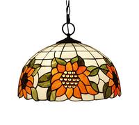 LXYST Témous Pouces Pendentif Vintage Verre Pastorale Talage Tournesol Shade 3 lumières Style Plafond Lautres suspendues pour Le Salon de l'allée, B, H