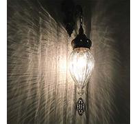 LXYST Turque Mosaïque Crack Vétonnage vitrail Lampe Murale Marocaine Globe en Verre Style Artisanal avec Base Bronze pour lit de Chambre à Coucher Cuisine, Je