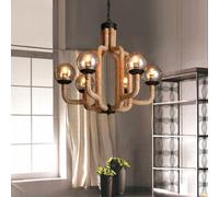 LXYST Vintage American Style Retro Rope Corde Chandelier Lumière Le loft nostalgique Décor Industriel idéal pour Les cafés Internet Restaurants magasins de Pot Chauds (6 lumières)