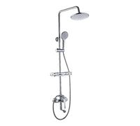 LXYST Wall Mounted Slider System, Silver Chrome with Top Outlet Head Hose, Single Lever Shower Mixer Set for Bathroom Dorm