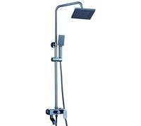 LXYST Wall Mounted System Adjustable, Bathroom Aluminum with Overhead Head Tap, Shower Mixer Set for Hotel Gym Adults, Blue,B