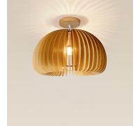 LXYST Wood Farmhouse Semi Flush Mount Light Fixtures Minimalist Nordic Wooden Hallway Close to Ceiling Lamp Aisle Chandelier for Living Room Stairs Kitchen Laundry Room/35Cm*22Cm