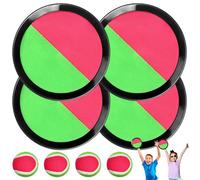 LXYYDS Balle Raquette Scratch Jeux, Capture Raquettes Balles Jeux avec 4 Pagaies et 4 Balles, Jeu Catch Ball et Toss, Raquette de Plage Set, pour Famille Extérieur Sports Enfant de 3 à 12 Ans