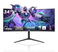 LXZ Écran PC Gamer Incurvé 34 Pouces, 165 Hz, UWQHD 3440×1440, Moniteur Gaming Courbé 1500R, HDR, 1 ms MPRT, Format Ultra-Large 21:9, Haussement réglable, avec Ports 2×HDMI 2.0 et 2×DisplayPort 1.4