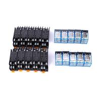 LY2NJ DC 24V 8 Pin Relay & Base Set | 10Pcs - Grade Electronic Component | 18000 Actions/Hour for Industrial Control/Automotive/HVAC | 2NO 2NC Terminal, 250V AC Capacity