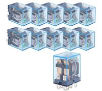 LY2NJ HH62P HHC68A-2Z Micro relais électromagnétique électronique 10A 8PIN bobine DPDT AC/DC12v 24v 36v 48v 110v 220v 380v 10 pièces(AC,220V)