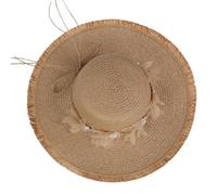 LY4U Chapeau de Soleil Souple à Large Bord pour Femmes UPF 50 avec Fleur de Dentelle, Chapeau de Plage Pliable de Protection UV pour Voyage, été en Plein Air