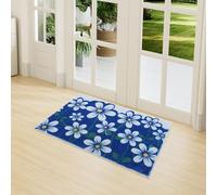 LY4U Paillassons Intérieur, Paillassons Souples Lavables en Machine, Paillasson Absorbant Antidérapant à Profil Bas pour Entrée, Porte Arrière Avant, Animaux Domestiques et Chiens, 50x80cm Bleu