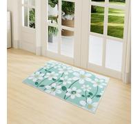 LY4U Paillassons Intérieur, Paillassons Souples Lavables en Machine, Paillasson Absorbant Antidérapant à Profil Bas pour Entrée, Porte Arrière Avant, Animaux Domestiques et Chiens, 50x80cm Vert