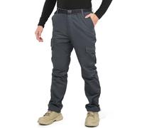 LY4U Pantalon Thermique Cargo Doublé de Polaire pour Hommes, Ceinture élastique Complète avec Passants de Ceinture Pantalon de Travail pour la Randonnée Camping en Plein air Hiver