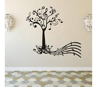 LY74 Sticker Mural Art Arbre de Musique et Clés Notes Chambre Decal Mural Abstrait Musique Life Wall Decor Amovible Poster Mural Vinyle LY74