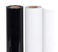 Lya Vinyl 2 rouleaux de Vinyle Thermocollant Blanc & Noir 30,5 cm × 915 cm | Film de découpe pour impression sur textile avec Cricut et Cameo | Film de transfert pour le repassage sur T-shirt DIY.