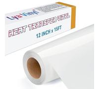 Lya Vinyl 30.5 x 457,5cm Thermocollant Cricut, Rouleau de Vinyle Thermocollant Blanc pour Cricut, Silhouette Cameo, Flex Thermocollant pour Blanc pour DIY Tissu, Vêtements, Sacs