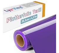 Lya Vinyl 30,5 x 457,5cm Thermocollant pour Cricut, Rouleau de Vinyle Thermocollant Violet pour Cricut, Silhouette Cameo, Flex Thermocollant pour Violet pour DIY Tissu, Vêtements, Sacs