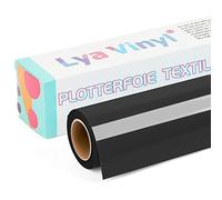 Lya Vinyl 30.5cm x 3,05m Vinyle Thermocollant, Rouleau de Vinyle Thermocollant Noir pour Cricut, Silhouette Cameo, Flex Thermocollant Noir pour DIY Tissu, Vêtements, Sacs