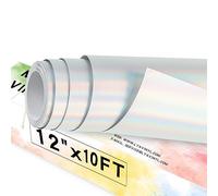 Lya Vinyl Chromé Mat Holographique Vinyle Adhésif Permanent 30,5 x 305 cm, rouleaux de vinyle chromé auto-adhésifs pour Cricut, silhouette camée pour tasse, fenêtre, plastique.