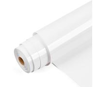 Lya Vinyl Film pour traceur textile, 30,5 cm x 600 cm, film flexible pour traceur Cricut et Silhouette Camée, vinyle de transfert thermique pour textiles, film à repasser pour tissu et t-shirt (blanc)