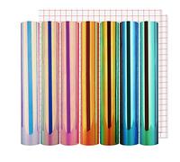 Lya Vinyl Holographique Vinyle Adhésif 30.5cm x 30.5cm - 7 + 2 Feuilles Vinyle Permanent pour Cricut, Silhouette Cameo, Vinyle Holographique Adhésif pour l'Artisanat, les Tasses et le Verre