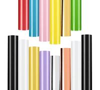 Lya Vinyl Lot de 14 feuilles de vinyle permanent - 14 couleurs brillantes pour Cricut et Silhouette, décoration de fête, autocollant, emporte-pièce, décalcomanie de voiture