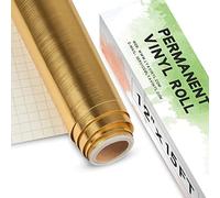 Lya Vinyl Or Brossé Vinyle Adhésif, 30 x 457cm Or Vinyle Adhésif Permanent pour Cricut, Silhouette Cameo 4, Or Métallique Rouleau Vinyle Adhésif pour Cadeaux de Bricolage, Mug