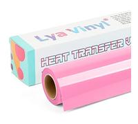 Lya Vinyl - Rouleau de vinyle de transfert thermique HTV pour Cricut, Silhouette Cameo, pour la création de vêtements, sacs et autres produits textiles, 30,5 cm x 3 m, rose