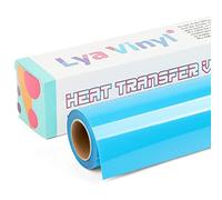 Lya Vinyl - Rouleau de vinyle de transfert thermique HTV pour Cricut, Silhouette Cameo, pour la création de vêtements, sacs et autres produits textiles, 30,5 cm x 3 m, bleu