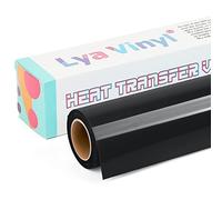 Lya Vinyl - Rouleau de vinyle de transfert thermique HTV pour Cricut, Silhouette Cameo, pour la création de vêtements, sacs et autres produits textiles, 30,5 cm x 3 m, noir