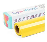 Lya Vinyl - Rouleau de vinyle de transfert thermique HTV pour Cricut, Silhouette Cameo, pour la création de vêtements, sacs et autres produits textiles, 30,5 cm x 3 m, jaune