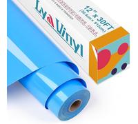 Lya Vinyl Rouleau de vinyle de transfert thermique HTV pour Cricut, Silhouette Cameo, pour la fabrication de vêtements, sacs, chaussures et autres textiles - 30,5 cm x 9,1 m, bleu clair