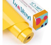 Lya Vinyl Rouleau de vinyle de transfert thermique pour Cricut, Silhouette Cameo, pour la fabrication de vêtements, sacs, chaussures et autres textiles - 30,5 cm x 9,1 m, jaune