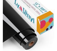 Lya Vinyl Rouleau de vinyle de transfert thermique pour Cricut, Silhouette Cameo, pour la fabrication de vêtements, sacs, chaussures et autres textiles - 30,5 cm x 9,1 m, noir