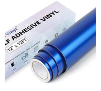 Lya Vinyl Rouleau de vinyle permanent métallique mat, 30,5 cm x 3,7 m, bleu marine, pour Cricut, Silhouette Cameo, verre, plastique, bois, résistant à l'eau, intérieur/extérieur