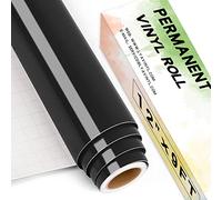 Lya Vinyl Rouleau de vinyle permanent noir brillant, 30,5 cm x 2,7 m pour Cricut, Silhouette Cameo, vinyle noir pour décoration de fête, autocollants de fenêtre, décoration d'intérieur