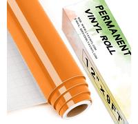 Lya Vinyl Rouleau de vinyle permanent orange brillant, 30,5 cm x 2,7 m pour Cricut, Silhouette Cameo, vinyle orange pour décoration de fête, autocollants de fenêtre, décoration d'intérieur