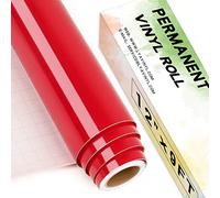 Lya Vinyl Rouleau de vinyle permanent rouge foncé, 30,5 cm x 2,7 m pour Cricut, Silhouette Cameo, vinyle rouge pour décoration de fête, autocollants de fenêtre, décoration d'intérieur