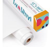 Lya Vinyle de transfert thermique en vinyle 30,5 cm x 9,1 m Blanc thermocollant sur rouleau de vinyle pour Cricut, Silhouette Cameo, HTV Premium pour vêtements, sacs, chaussures et autres textiles