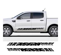 LYABYT 2PCS Voiture Porte Bande Latérale Autocollants Noir Edition Wildtrak Tuning Auto Accessoires Vinyle Décalcomanies, pour Ford Ranger Tremor XLT Raptor