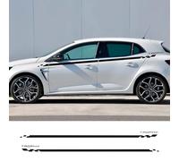 LYABYT 2PCS Voiture Porte Côté Autocollants Tuning Auto Accessoires Jupe Vinyle Film Décalcomanies, pour Renault Megane 2 3 4 RS Grandtourer GT Trophy