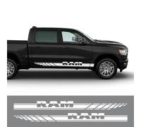 LYABYT Autocollants de jupe latérale de porte de camionnette, décalcomanie de camion, décor de voiture en vinyle, accessoires de réglage automatique, pour Dodge RAM 1500 2500 3500 Rebel